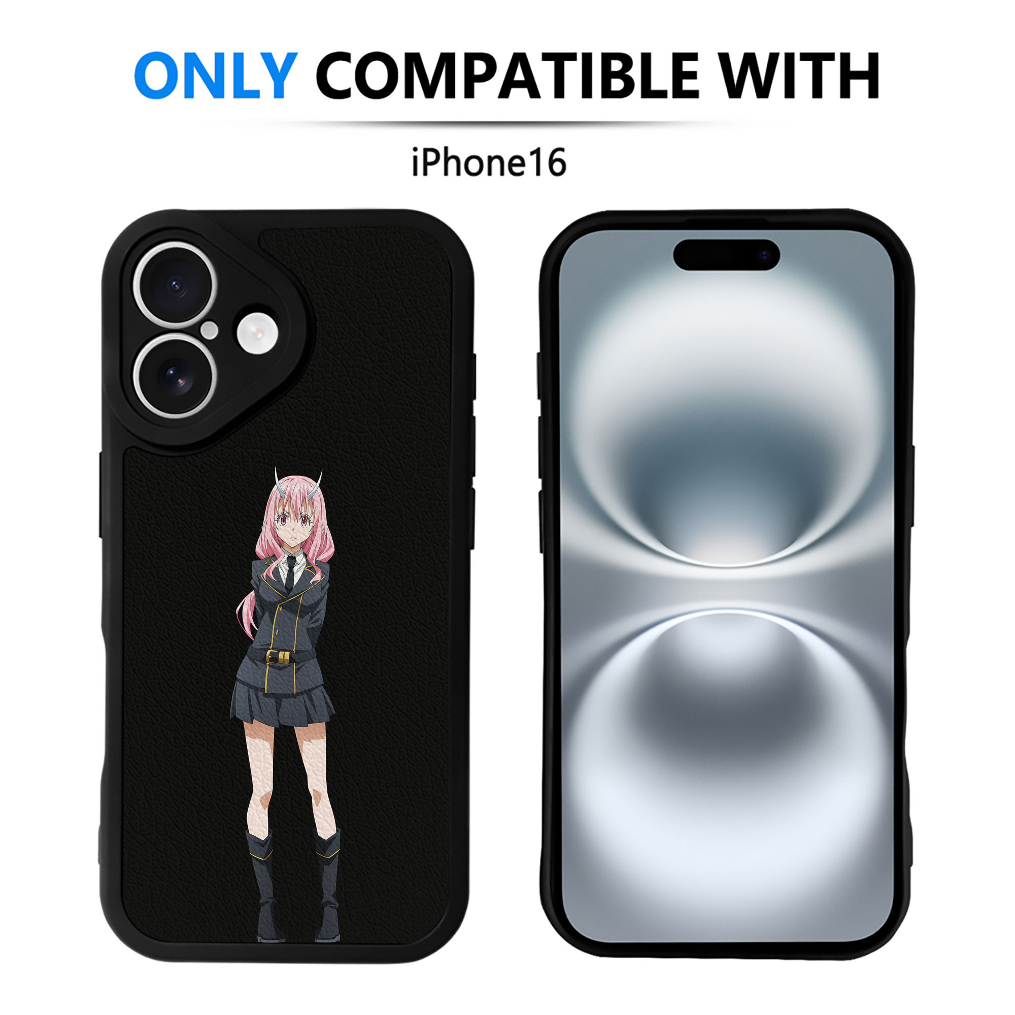 （画像用） 転スラ Regarding Reincarnated to Slime 【iPhone 16シリーズ対応】シリコンスマホケース（レザー調） 材質：シリコン